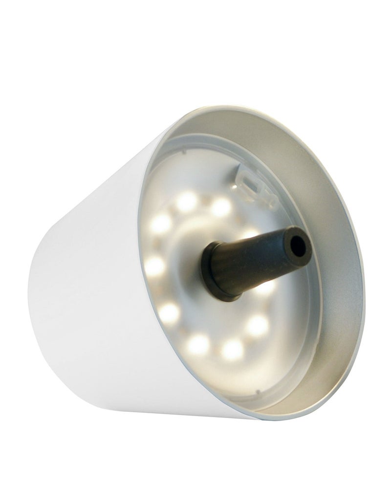 Sompex Top 2.0 Bottle Table Lamp Matte Finish | Stylish Rechargeable LED Lamp | Modern, Wireless & Portable Design | Perfect for Indoor & Outdoor | Adjustable light settings | 12.5x11 cm - White - Image 2